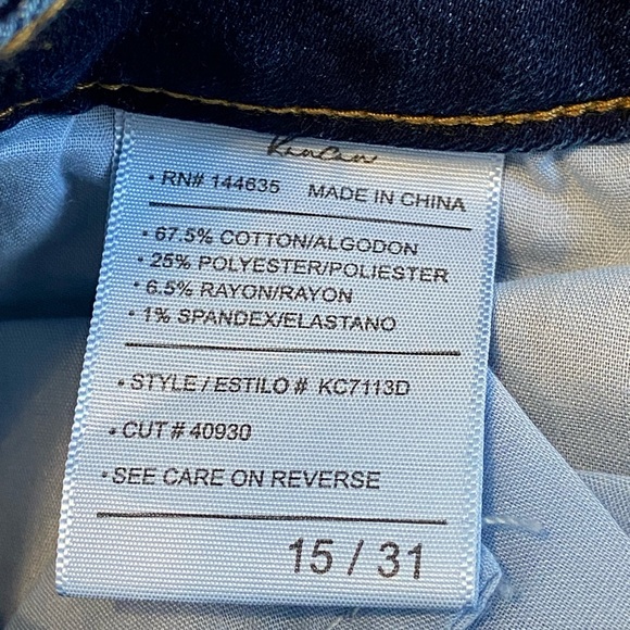 KanCan Hi Rise Supper Skinny Button Fly Dark Wash Jeans Size 15/31 x 30” - Picture 5 of 15